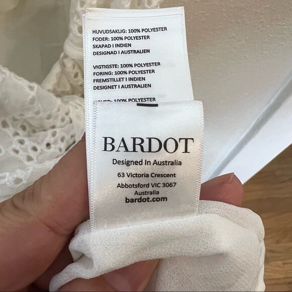 New Bardot White Eyelet Mini Dress Womens size 6 - Picture 7 of 9